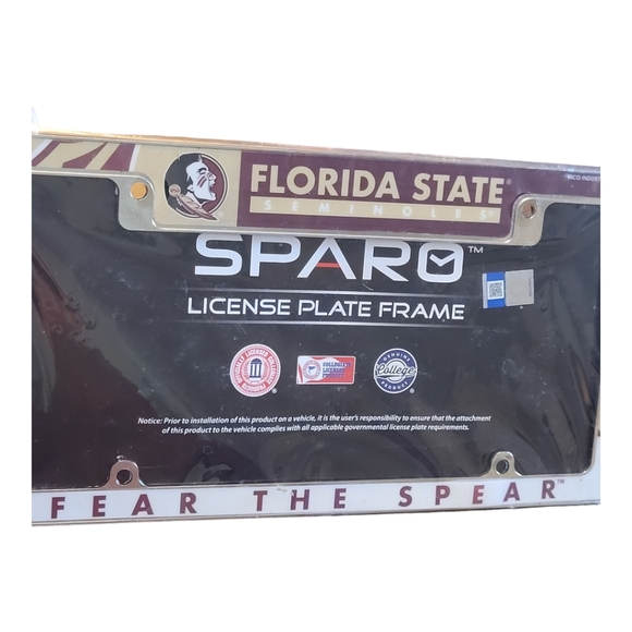 NEW NCAA Florida State Seminoles 12 x 6 Chrome License Plate Frame FSU Gift - Picture 6 of 9